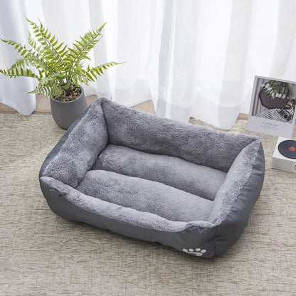 Square Large Dog Bed Soft Cat Sleeping Sofa Winter Warm Basket for Dog Waterproof Dog House for Small Cat Kennel Accessories