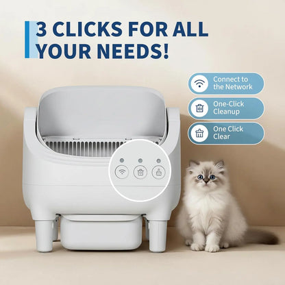 APP-Controlled Automatic Self-Cleaning Cat Litter Box,10.5L Odor-Free Waste Disposal,Pet Toilet for Cat Hygiene,Pet Products