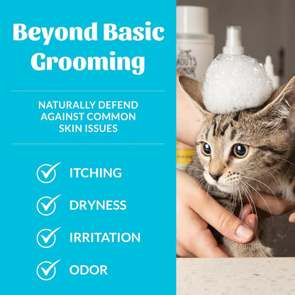 Fragrance-Free Probiotic Cat Shampoo & Conditioner with Avocado Oil & Omega-3s, 97% Natural, Paraben & Sulfate-Free, Cruelty-Fre