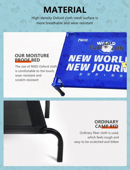 Winter Outdoor Elevated Dog Bed, Large, Medium, Small Pet Dog Bed, Portable Dog Bed for Camping or Beach Breathable Mesh Mesh