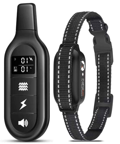 Electric Dog Training Collar Digital Rechargeable Remote Control Waterproof Vibrator Pet Dog Bark Stop Shock Collar for Dogs