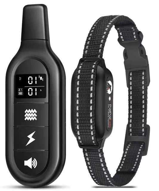 Electric Dog Training Collar Digital Rechargeable Remote Control Waterproof Vibrator Pet Dog Bark Stop Shock Collar for Dogs