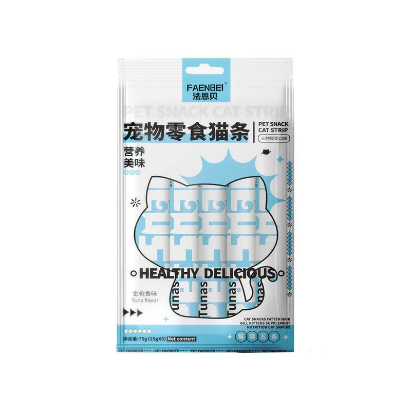 10Piece/2Pack Pet Snacks Cat Strips Young Cat Wet Food Pack Nutrition Chicken Cod Salmon Formula Mixed Flavor Cat Liquid Snacks