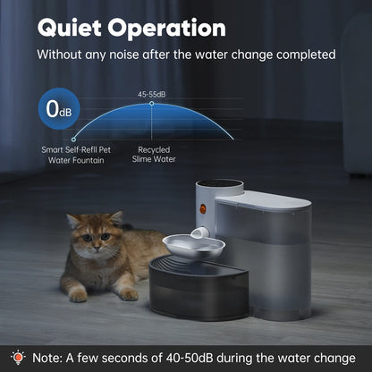 New Stainless Steel Bowl Pet Intelligent Pouring Water Dispenser Automatically Purifies The Wireless Drinking Bowl For Cats