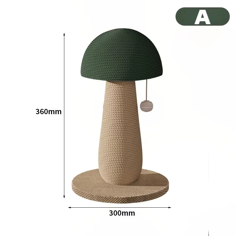 Mushroom Sisal Cat Scratching Post & Board, Vertical Claw Grinding Pad, Durable Non-Shed Cat Scratching Supplies