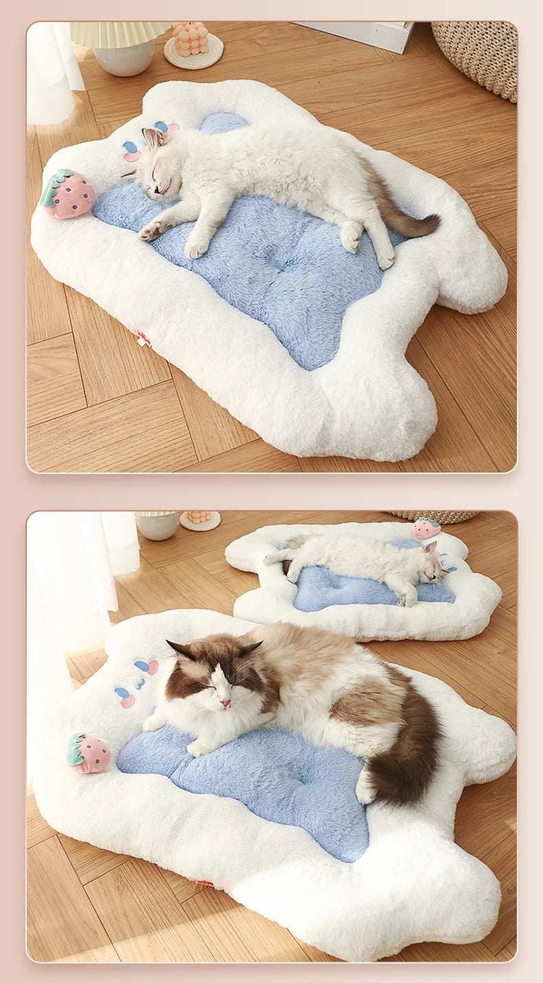 HOOPET Cat Mat  Cat Sleeping Cushion Cat Bed Pillow Mattress Pet Floor Mat Kennel Winter Warm Dog Mat Pet Supplies
