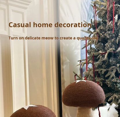 Mushroom Sisal Cat Scratching Post & Board, Vertical Claw Grinding Pad, Durable Non-Shed Cat Scratching Supplies