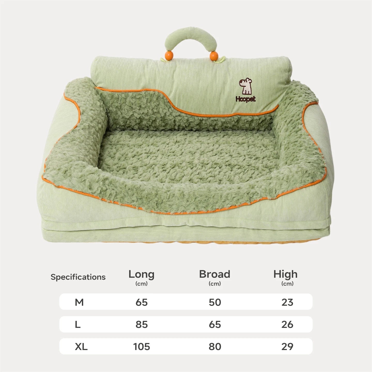 HOOPET 2025 New Large Dog Bed, Winter Warm Washable Pet Bed with Thick Padding & Bolster, Comfort Security Orthopedic Mattress