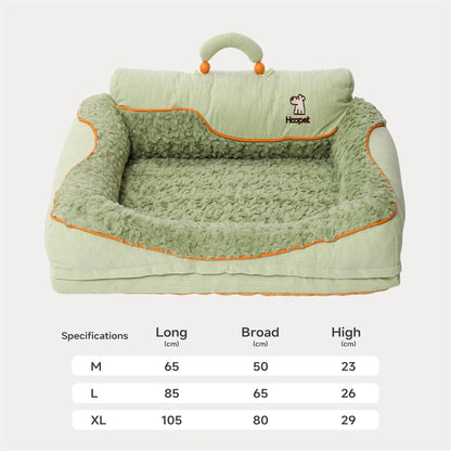 HOOPET 2025 New Large Dog Bed, Winter Warm Washable Pet Bed with Thick Padding & Bolster, Comfort Security Orthopedic Mattress