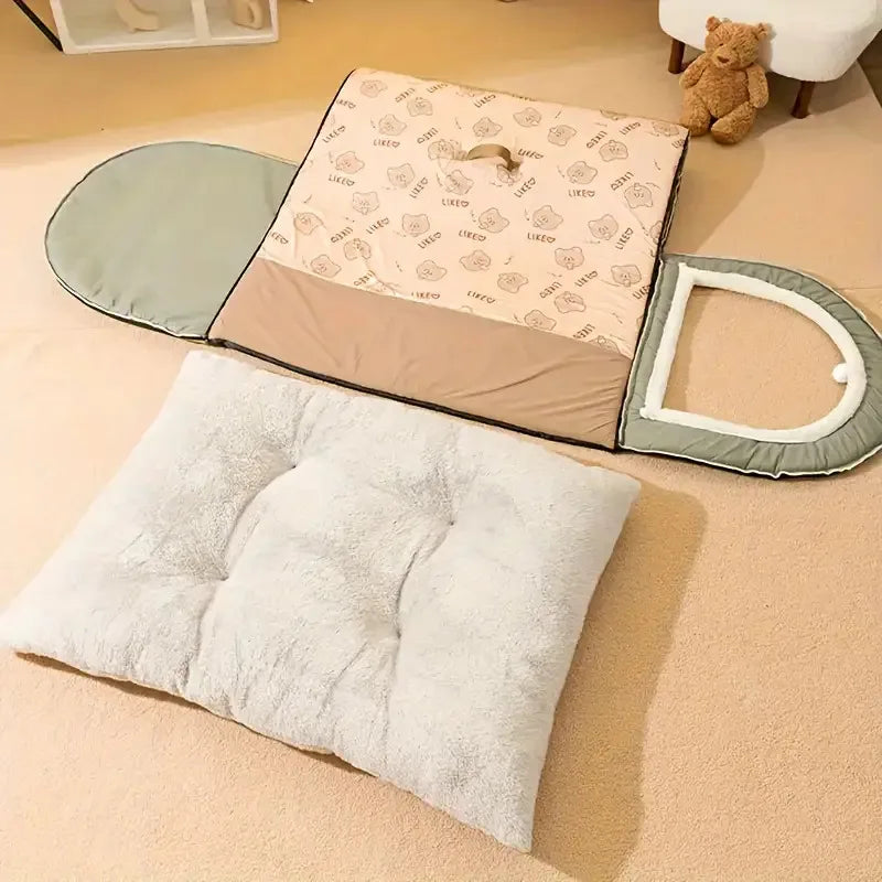 All-In-One Pet Shelter for Cats And Dogs | Dual-Function Design (Cat Bed + Dog House) with Play Ball | Convenient Handle for Eas