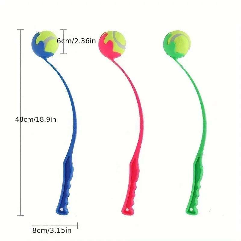 Pet Tennis Ball Launcher Set Outdoor Dog Training Toy Fetch Play Durable Ergonomic Handle Interactive Ball Picking Pet Supplies
