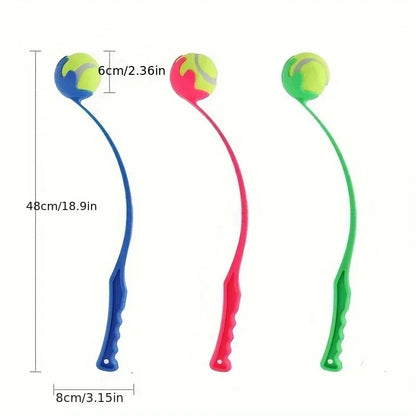 Pet Tennis Ball Launcher Set Outdoor Dog Training Toy Fetch Play Durable Ergonomic Handle Interactive Ball Picking Pet Supplies