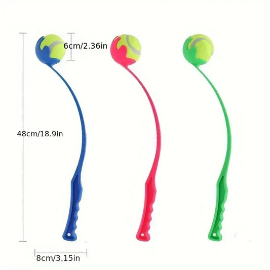 Pet Tennis Ball Launcher Set Outdoor Dog Training Toy Fetch Play Durable Ergonomic Handle Interactive Ball Picking Pet Supplies