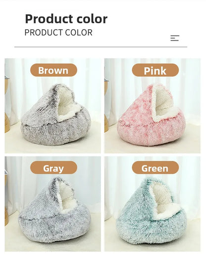 Pet Autumn and Winter Warm Shell Semi-Enclosed Cat Bed Pure Cotton Pet Cat Bed Semi-Enclosed Dog Bed Dog Bed Enclosed Cat Bed