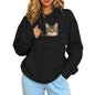 Pet Lover Sweatshirt Women Pet Carrier Hoodie With Pet Pocket Drawstring Long Sleeve Cat Dog Holding Pullover Solid Loose Casual