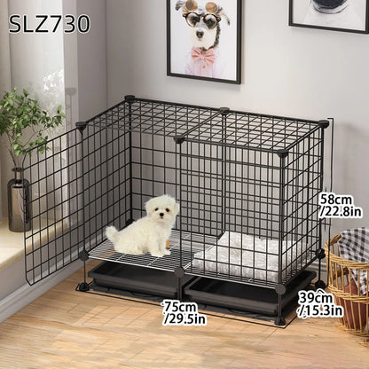 Dog Cage for Medium-Sized Dogs, Small Dogs, Indoor Teacup Dogs, Teddy, Labrador Villa Fence with Toilet, Dog Supplies