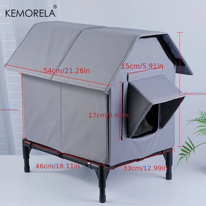 KEMORELA Winter Insulated Outdoor Cat House Foldable Oxford Cloth Warm Mat Shelter Easy Assembly Soft for Cats And Small Dogs