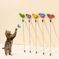 Retractable Cat Teaser Wand with Spring Butterfly - Extendable Cat Pole, Interactive Toy to Lure Cat Scratching,