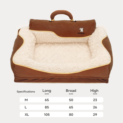 HOOPET 2025 New Large Dog Bed, Winter Warm Washable Pet Bed with Thick Padding & Bolster, Comfort Security Orthopedic Mattress
