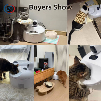 Wholesale 5 Meals Automatic Cat Feeder Wet Food with Refrigerate Warm Schedule Voice & Monitor Functions for Multi-Pet Homes