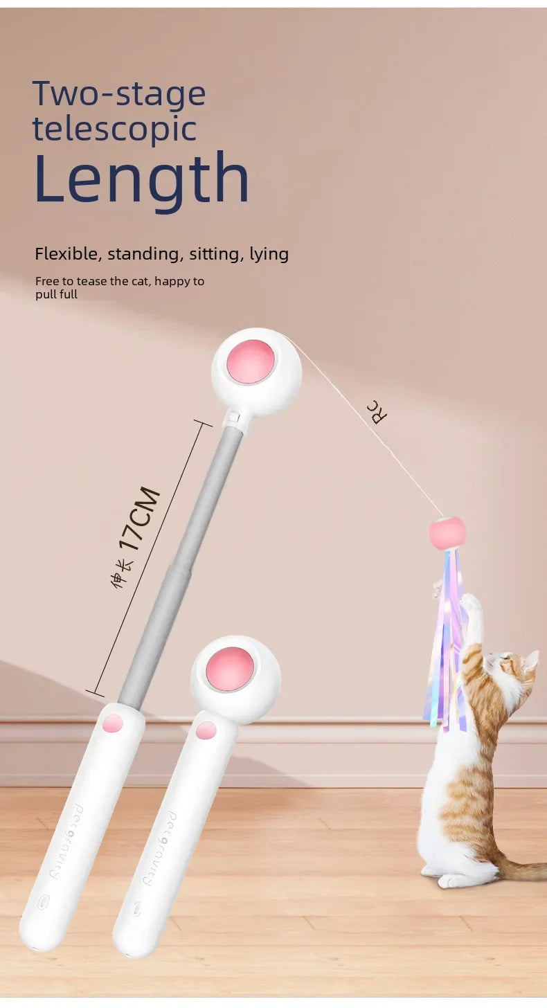 Gravity Cat Wand Interactive Feline Toy Self Play Feather Bell  Catnip Kitten Entertainment Pet Accessory Playtime Wand Fun Toy