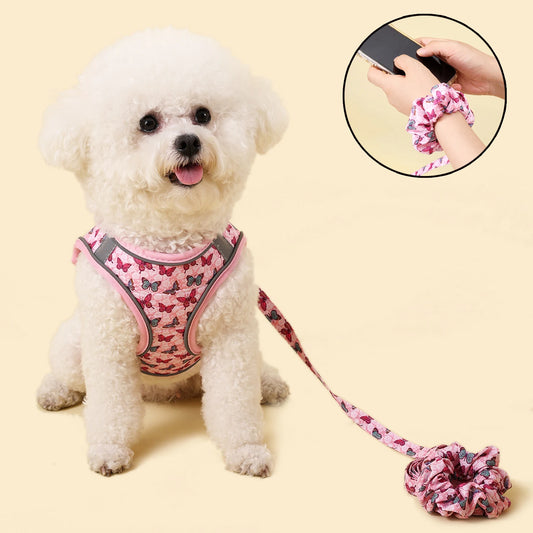 Winter Warm Small Dog Harness Leash Set Soft Puppy Vest Harness Cute Pet Traction Bracelet Small Cat Harness set Pet Accessories - Pet Suppie
