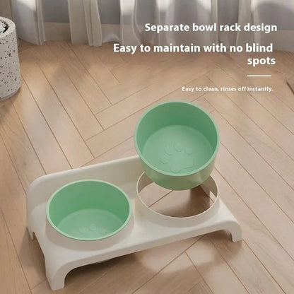 Food Feeders Pet Double Bowls Feeder Adjustable Height Cats Dogs Drinker Water Bowl Dish Elevated Feeding Supplies