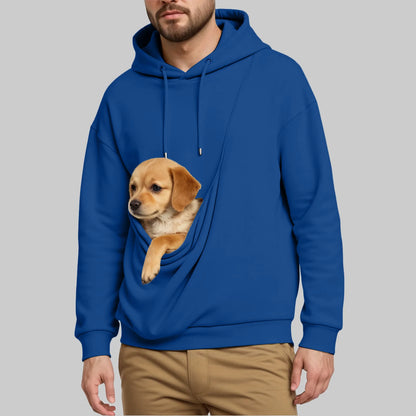New Comfortable Sweater For Men Unisex Cat And Dog Bag Hooded Sweatshirt Pocket Pet Bag Holder Sweatshirt мужская одежда