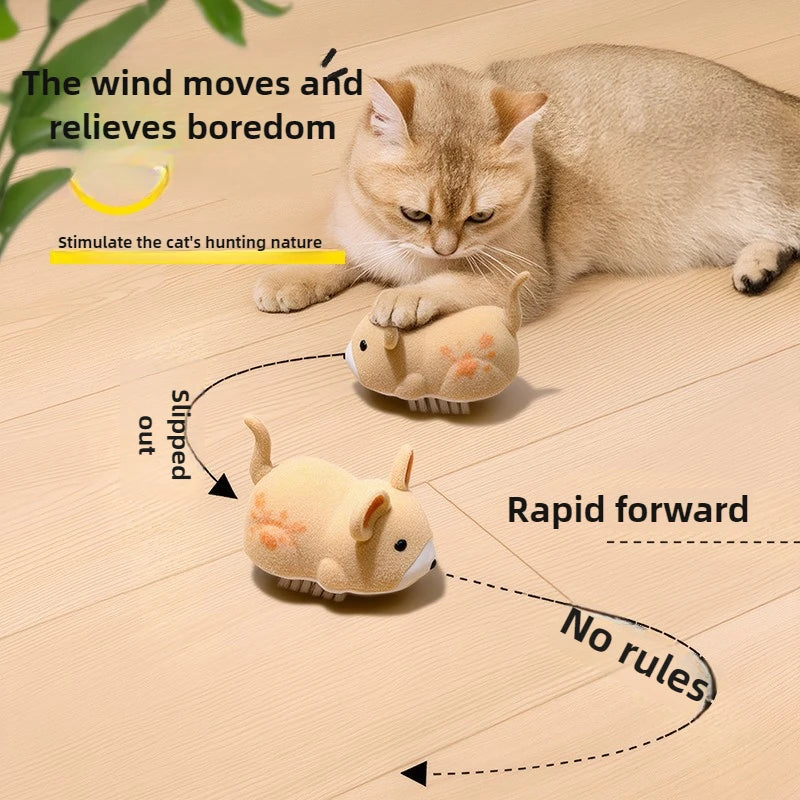 Interactive Cat Toy Electric Cat Toy Mouse Interactive Electric Hamster Cat Toy Self-Moving Obstacles Avoid