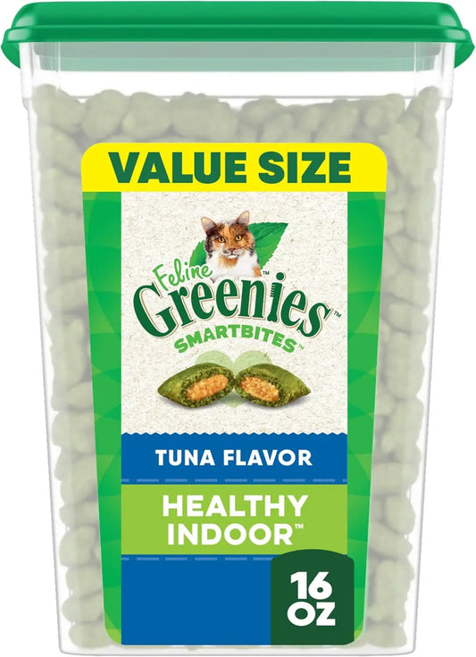 Feline Smartbites Healthy Indoor Cat Treats, Tuna Flavor, 16 oz. Tub