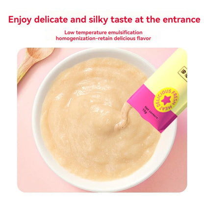 5Pcs Pet Supplies Cat Stripe Pet Snacks 15g/Stripe Liquid Wet Grain Tuna Chicken Cod Can Hair Cheep Cat Snacks