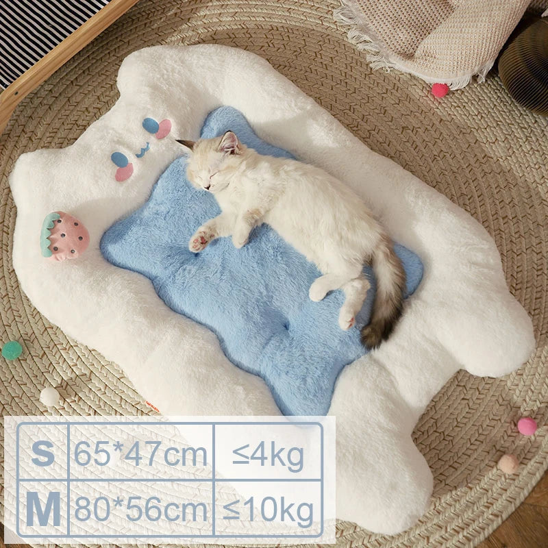 HOOPET Cat Mat  Cat Sleeping Cushion Cat Bed Pillow Mattress Pet Floor Mat Kennel Winter Warm Dog Mat Pet Supplies