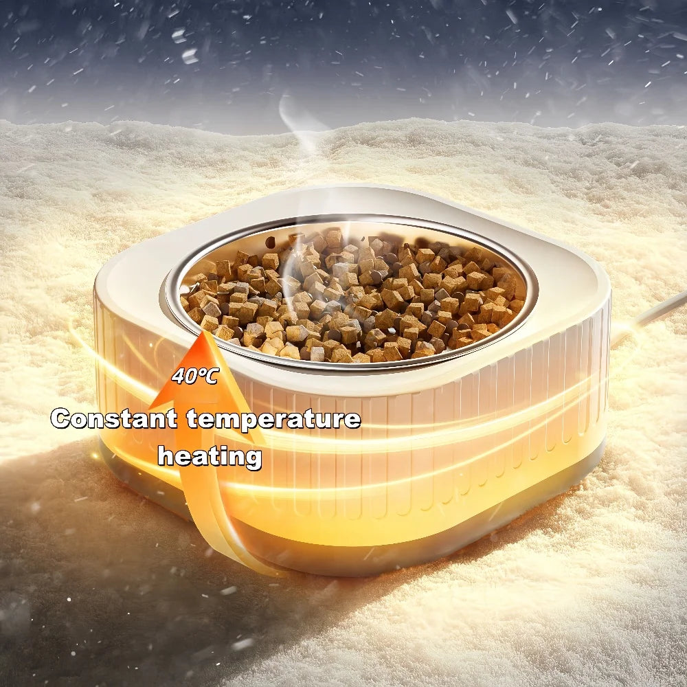 Pet Heating Bowl for Water/Food Cat Bowl Heating Noiseles Keep Warming Dog Water Bowls Winter Constant-temperature Pet Supplies