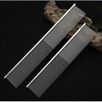 Fenice Professional Anti-Corrosion Grooming Comb For Dogs Cats Tapered Stainless Steel Pins Pet Grooming Supplies