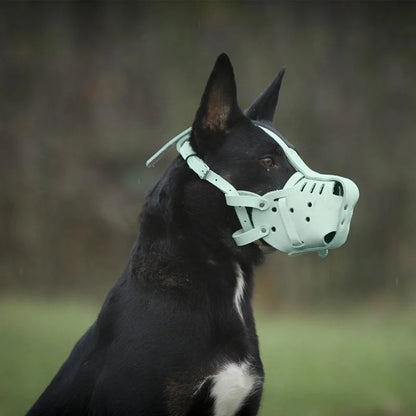 "Dog Muzzle PU Leather - Breathable Soft Anti-Bite Adjustable Mouth Cover for Medium Dogs, Comfortable Training Cage for German