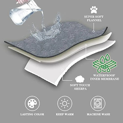 1 Pack 4 Dog Blankets for Small Dogs - 4 pcs Waterproof Dog Blanket Washable - Soft Sherpa Fleece Puppy Blanket for Kitten Dogg