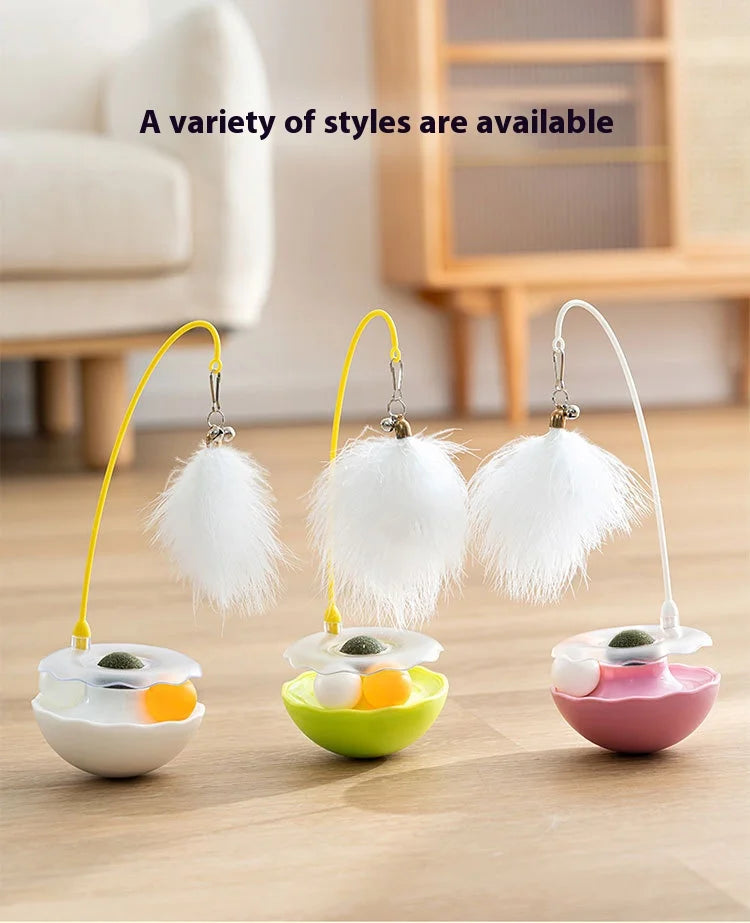 Premium Tumbler Cat Toy, Detachable Teaser Wand, Feather Bell, Catnip Ball, Pet Supplies, Plush Feather Toy