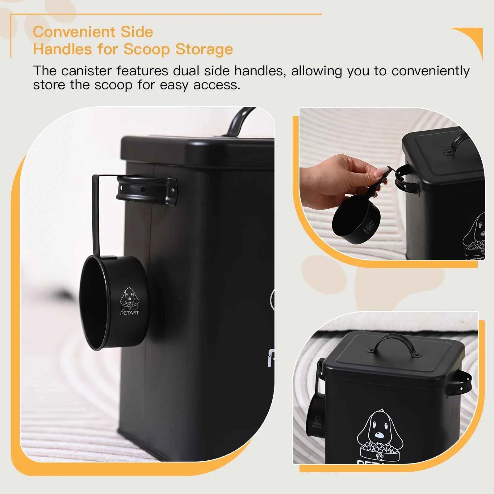 Dog And Cat Food Storage Container, With Spoon, With Desiccant, Waterproof, Large-Capacity Metal Sealed Jar, Not Easy To Deform