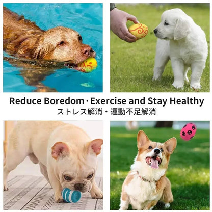 Rubber Dog Puppy Pet Play Squeaky Ball Chewing Toys with Face Fetch Bright Balls Pet Dog Supplies Puppy Popular Toys