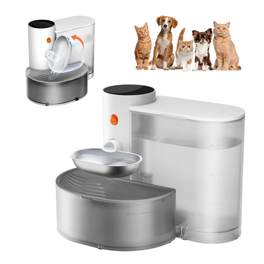 Stainless Steel Smart Pet Water Fountain – Wireless Purifying Drinking Bowl for Cats & Dogs (3L) - Pet Suppie