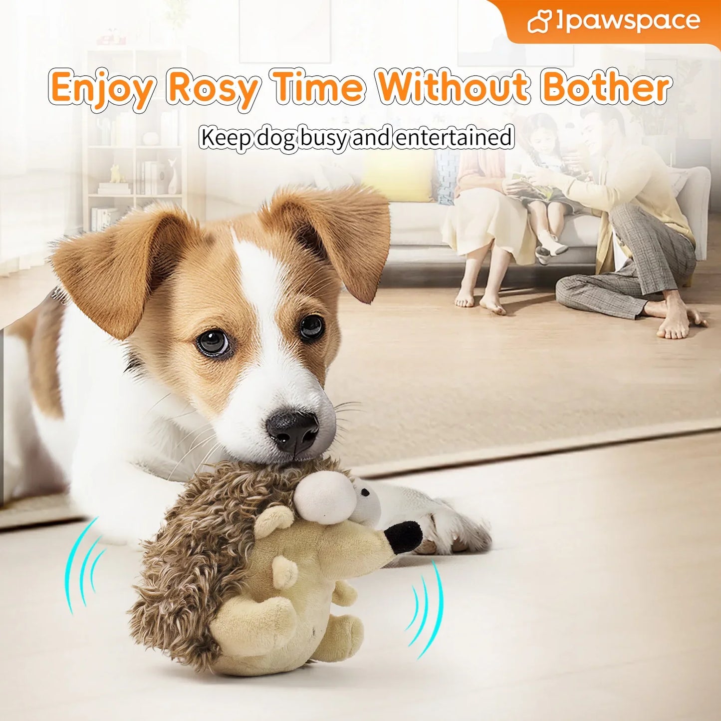 Rechargeable Interactive Dog Toy Motion Activated Vibrating Bouncing Jump Ball Bit Resistant Squeaky Wiggle Plush Toy