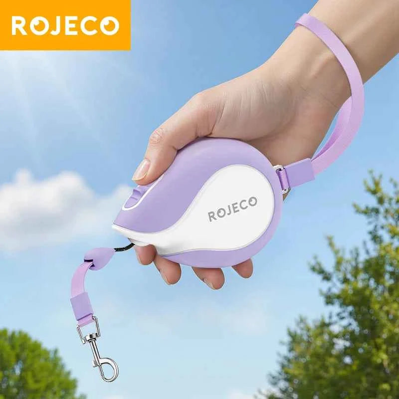 ROJECO Mini Automatic Retractable Dog Leash 3M Extendable Rope For Outdoor Travel Walking Hiking Pet Cat Dogs Traction Rope Lead