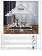 Indoor Dog Cage Villa with Toilet Small Dog Shelter for Pomeranian And Teddy Dogs Family Pet Cage with Tray