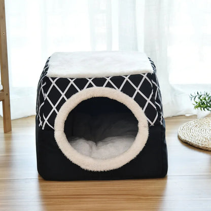 Closed Pet Sleeping House Dogs Cat Bed Suit For Winter Puppy Nest Winter Warm Cat Litter Pet Villa Closed Kennel Pet Supplies
