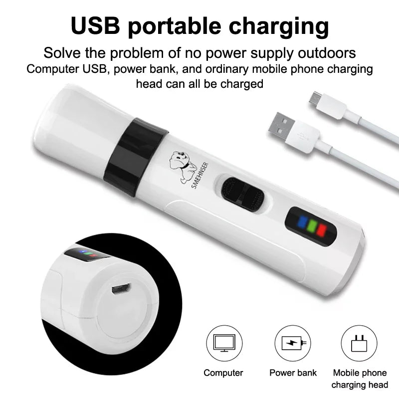 Silent Groom Pro Nail Grinder, 2025 Upgraded Silent Groomer Pro Nail For Dogs, Rechargeable USB Charging Pet Nail Grinder