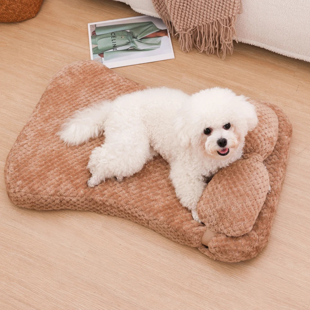 Full Filling Medium Dog Bed Winter Warm Small Cat Sofa Mat Elastic Puppy Kennel Dog Sofa Mat Accessories with Detachable Pillow
