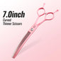 Fenice Dog Beauty Scissors Colorful 6.5/7/7.5 inch JP440C Professional Dog Grooming Scissors Curved Thinner Chunker Shears Tools