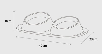Stainless Steel Pet Bowl Anti-Spill Double Bowl for Dogs Cats Non-Slip Base Raised Design Durable Easy Clean Food Water Dish