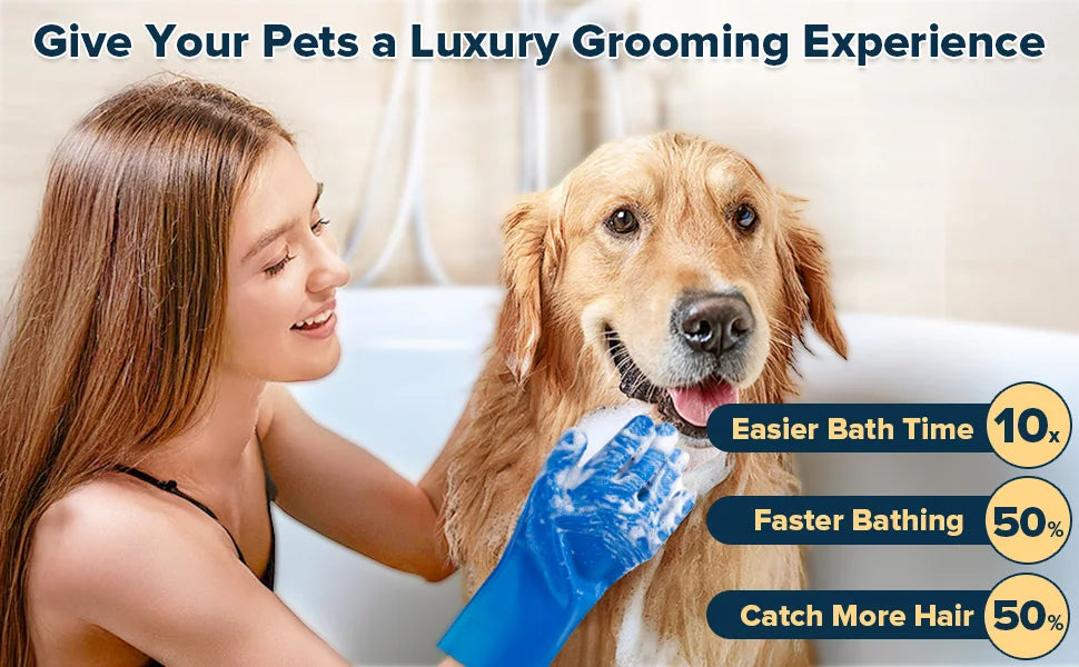 6PCS Pet Grooming Kit for DogsCats  Dog Washing Gloves Bath Brush Bath Gloves Shampoo Brush Pet Grooming Gloves Bath Supplies