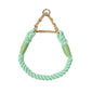 Dog Collar P Chain Comfortable Cotton Dog Collars Adjustable Braided Cotton Multi-Color Rope Collar with Durable Metal Dog Chain